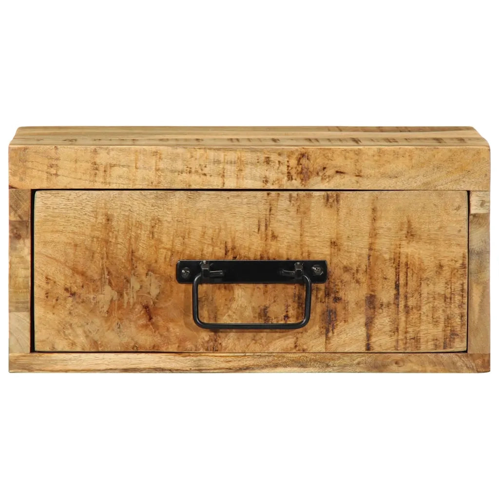 Comodino a Parete in Legno Grezzo Massello di Mango 4017452
