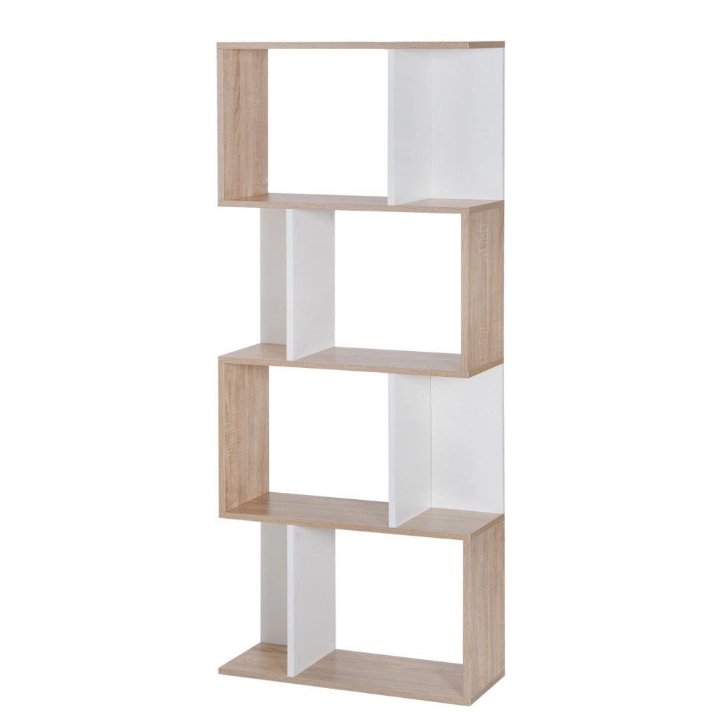 Libreria di Design Scaffale Ufficio Legno Moderna 4 Ripiani 60¡Á24¡Á148cm