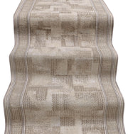 Passatoia Scala Scalinata Ingresso 67x400 Cm Bordata Tappeto Corridoio Gradini Antiscivolo Beige