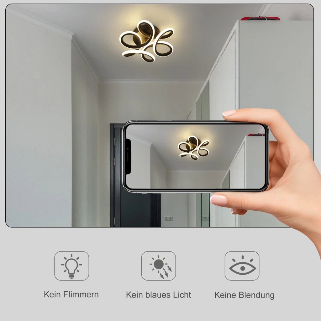ZMH Lampada da soffitto LED nera design moderna elegante per interni