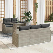 Set Divano da Giardino 6 pcs Grigio chiaro polyrattan