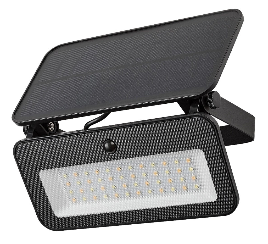 Faretto solare LED 8W con sensore PIR IP65 nero Rabalux