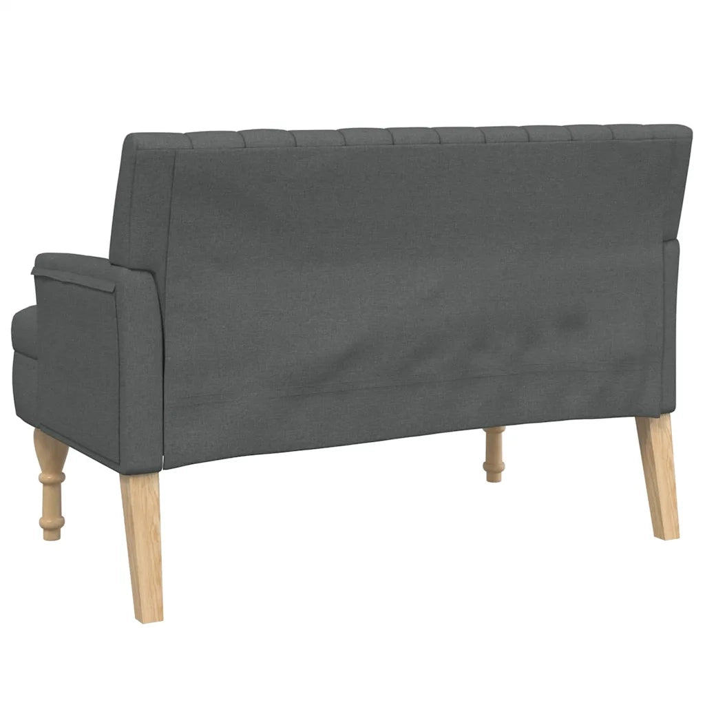 Panca con Cuscini Grigio Scuro 113x64,5x75,5 cm in Tessuto CFW2599576