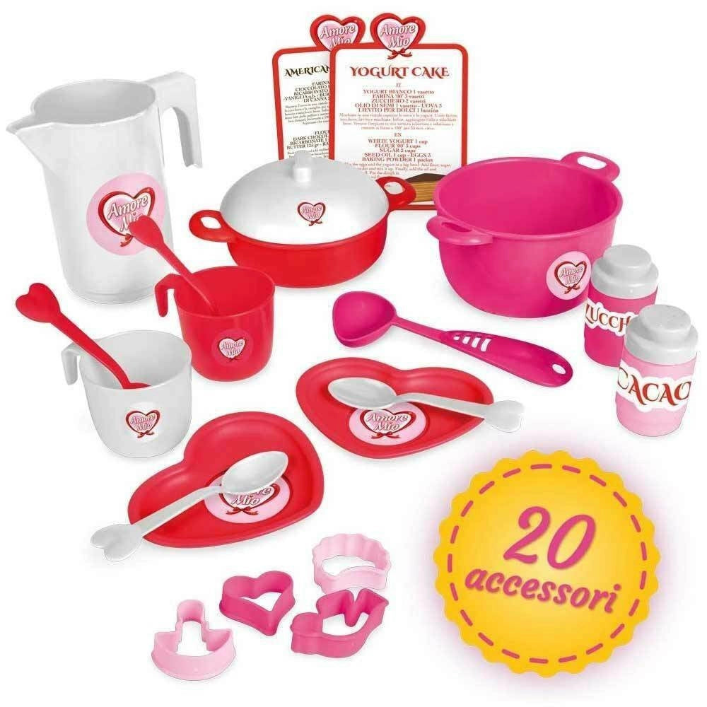 Trade Shop - Amore Mio Cucina Giocattolo Per Bambini 80cm Con Accessori Gioco E Ricettte -