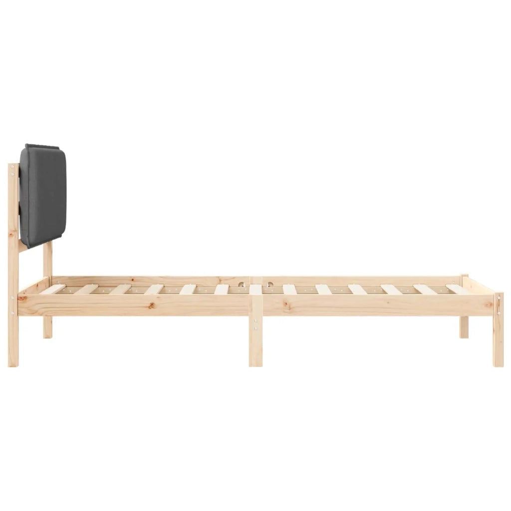 Letto con Testiera Rivestita Grigio scuro 80 x 200 cm 877870