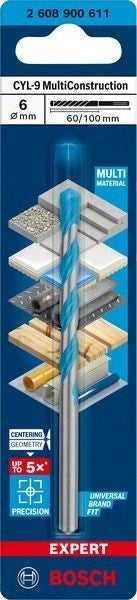 2608900611 - Punta Multimateriale CYL-9 6 x 60mm x 100mm