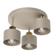Lampada da soffitto 3 luci beige oro metallo E27 Parkla
