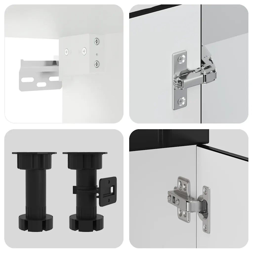 Set Mobili da Cucina 11 pz Lucca Neri Legno Multistrato 3314892