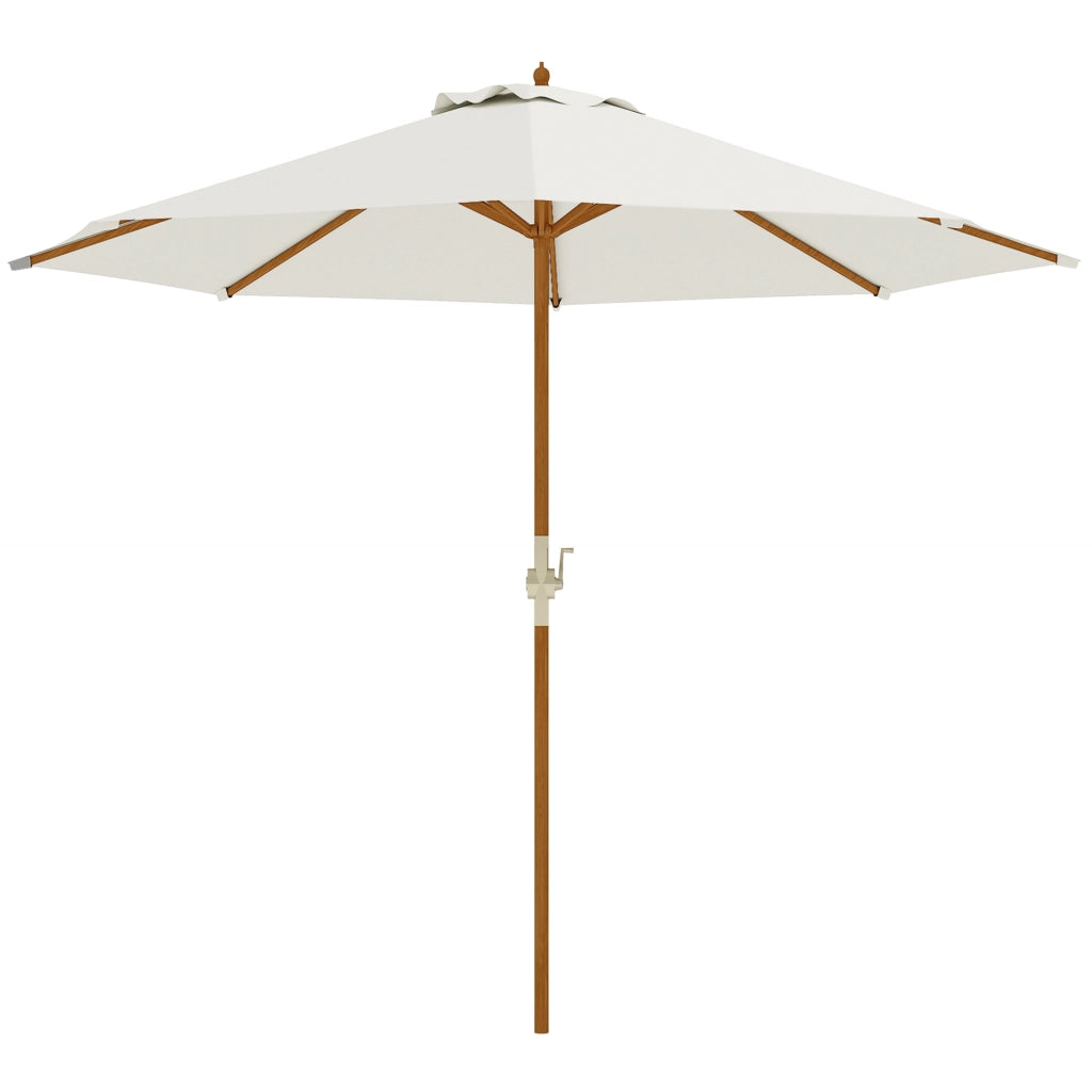 Ombrellone da giardino rotondo ¨C Minimal ¨C beige, legno, ? 2,7 m