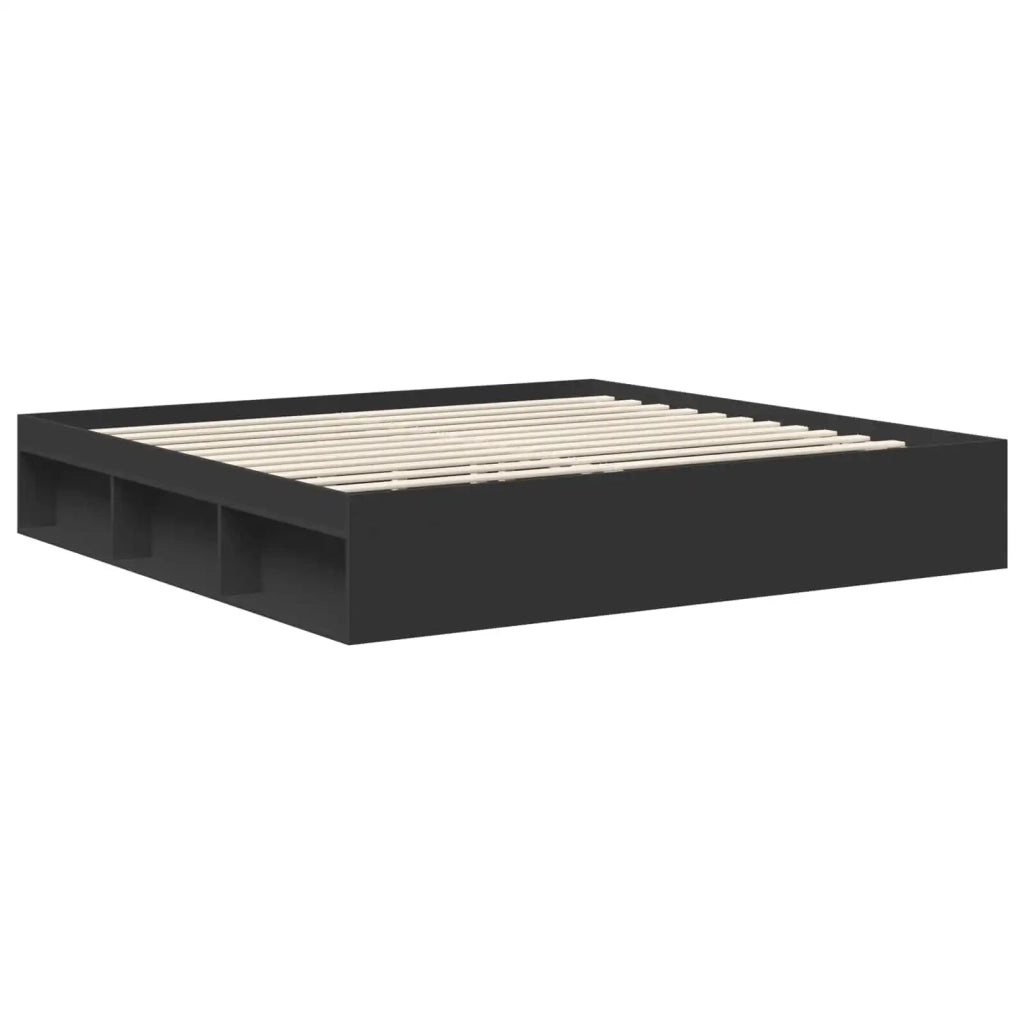Letto matrimoniale | Letto per adulti | Struttura del letto Nero 200 x 200 cm Pino massello