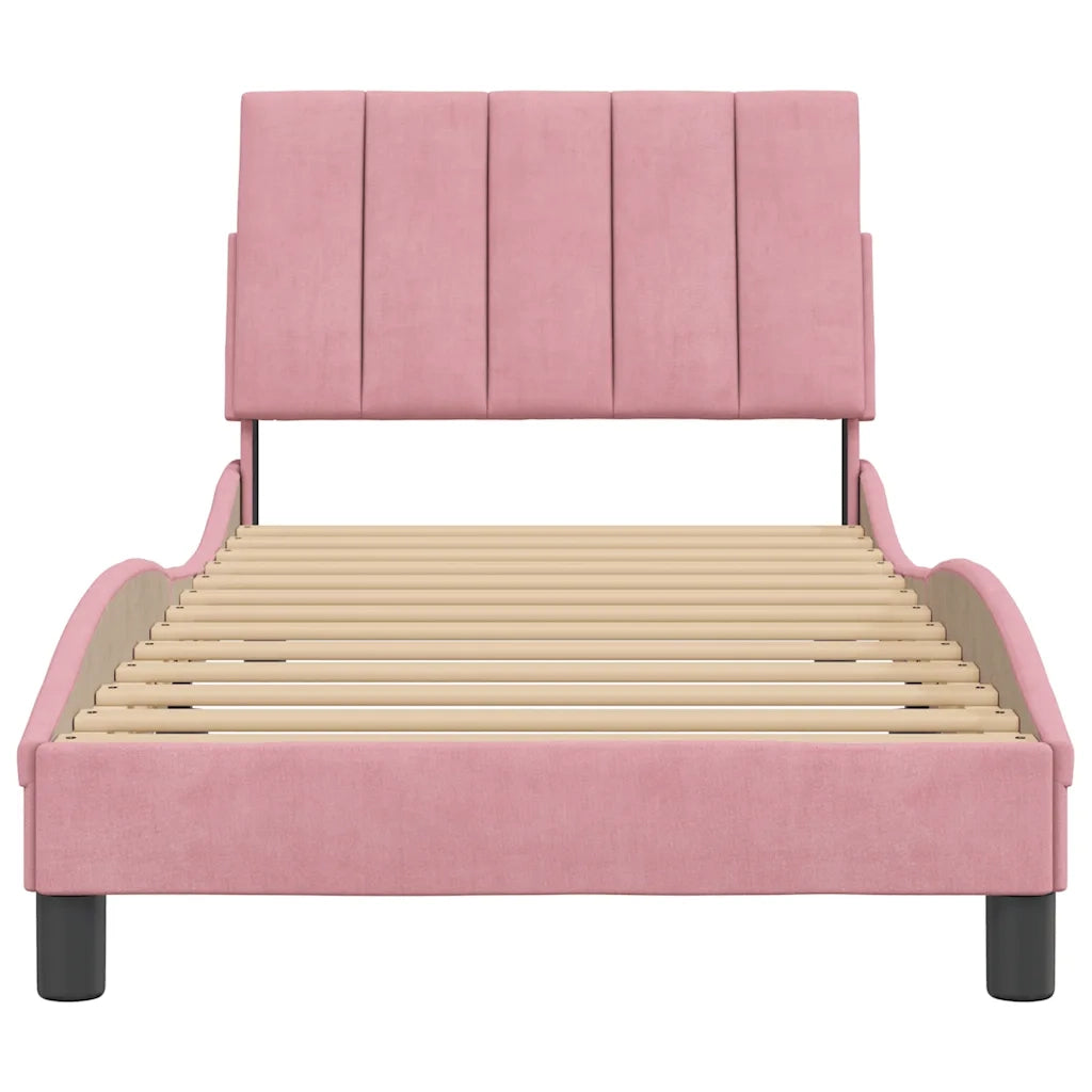 Giroletto senza Materasso Hanko Rosa 90x200 cm in Velluto