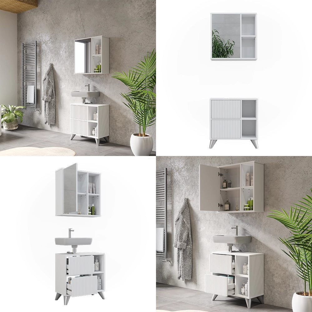 Vicco Set di mobili da bagno Bianco 2 parti