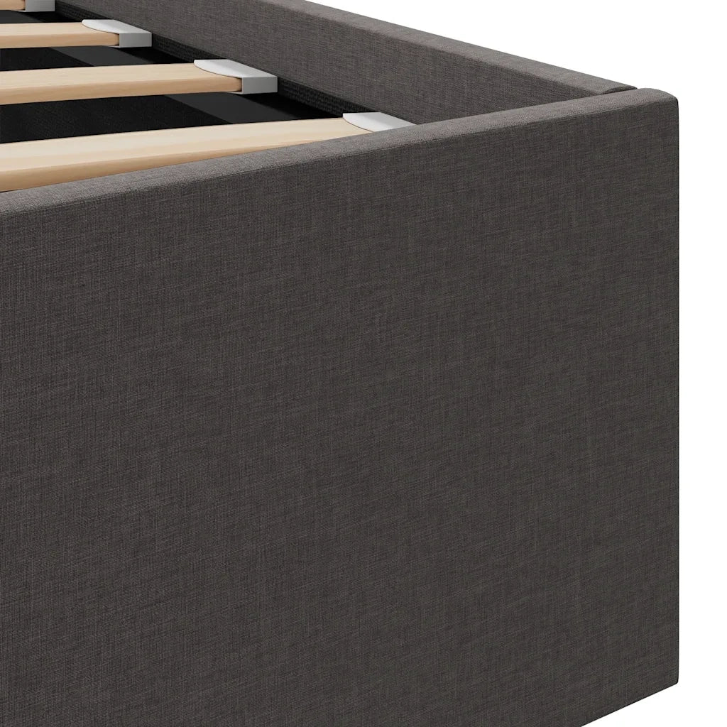 Letto singolo | Letto per adulti | Giroletto Idraulico Contenitore Grigio Scuro Tessuto 90x200cm