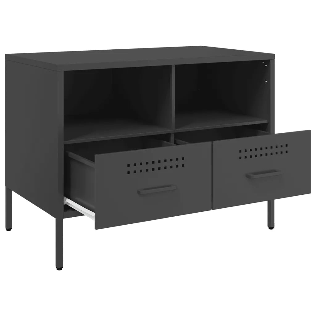Mobile TV Nero 68x39x50,5 cm in Acciaio 843042