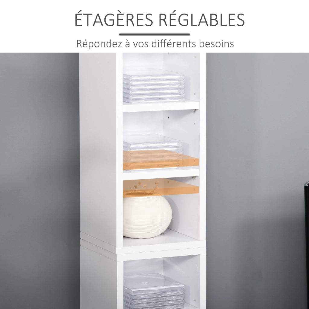 Armadio per CD e DVD ¨C Minimal ¨C 6+6 scomparti 21x22.5x88.5 cm bianco