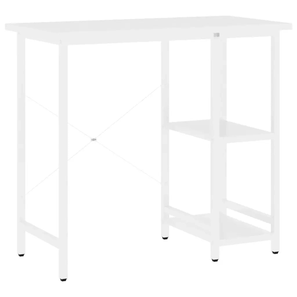 Scrivania | Tavolo da Ufficio per Computer Bianca 80x40x72 cm in MDF e Metallo