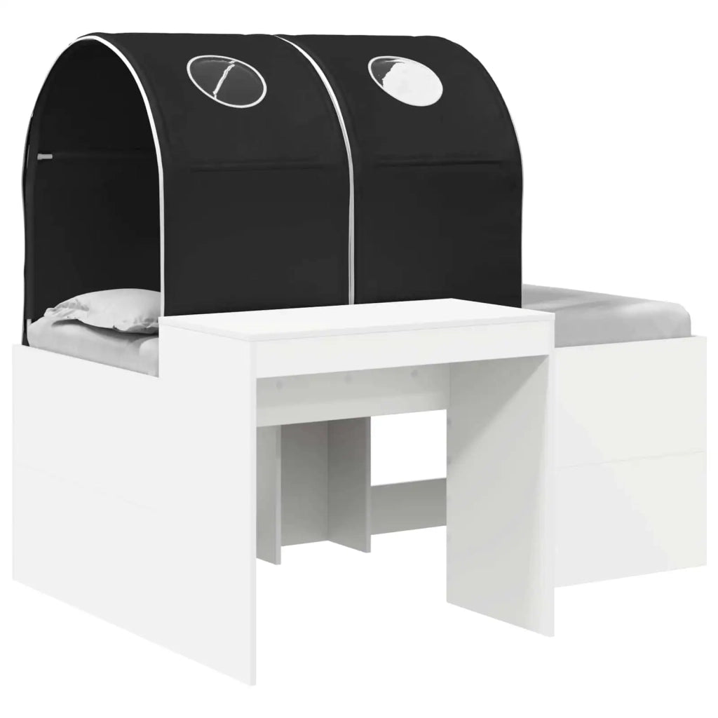 Letto con Tunnel 3 pz Bianco e Nero Legno ingegnerizzato 3423514
