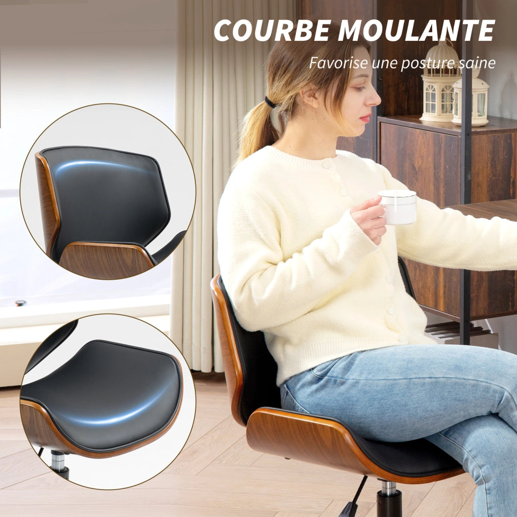 Sedia da ufficio ergonomica senza braccioli ¨C Minimal ¨C 52x54x84cm nero