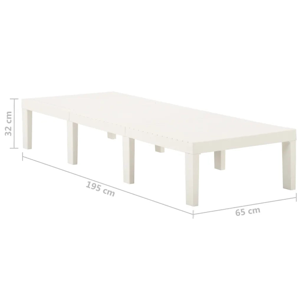 Lettino Prendisole | Sdraio da giardino | Lettino da sole in Plastica Bianco
