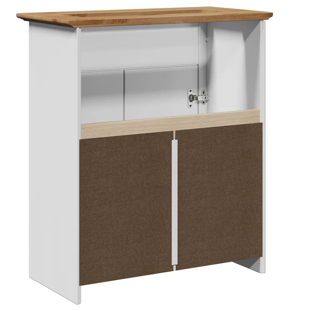 Mobile Lavabo da Bagno BODO Bianco e Marrone 70x35x80 cm 4016864