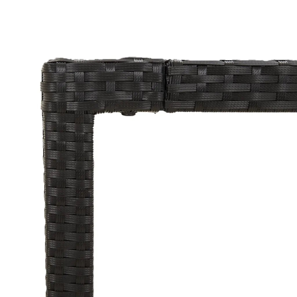 Set da Pranzo da Giardino 9 pz con Cuscini Nero in Polyrattan 3212669