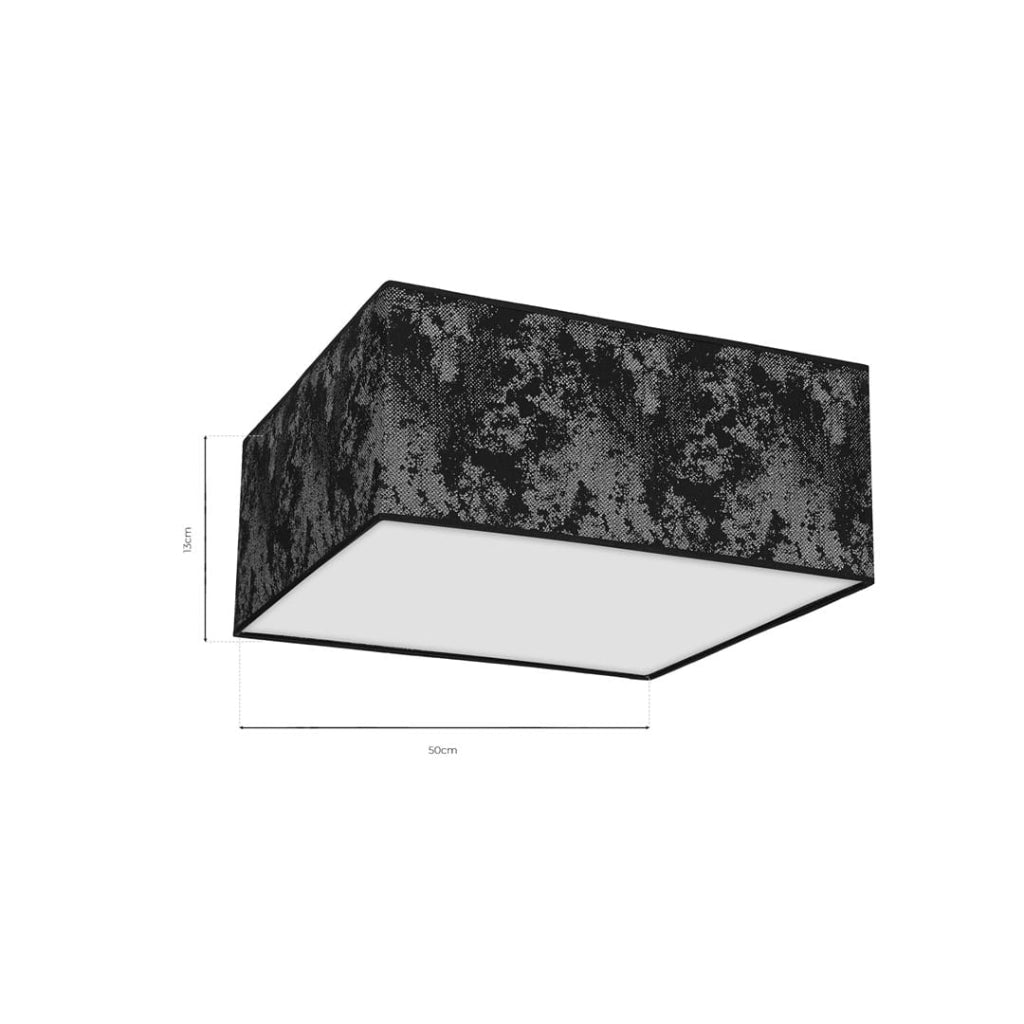Plafoniera Satino quadrata 50 cm 3xE27 nera Milagro
