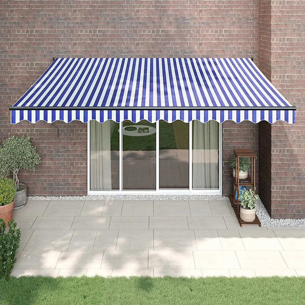 Tenda Sole Automatica Retrattile Blu e Bianca 4x3 m 3154498