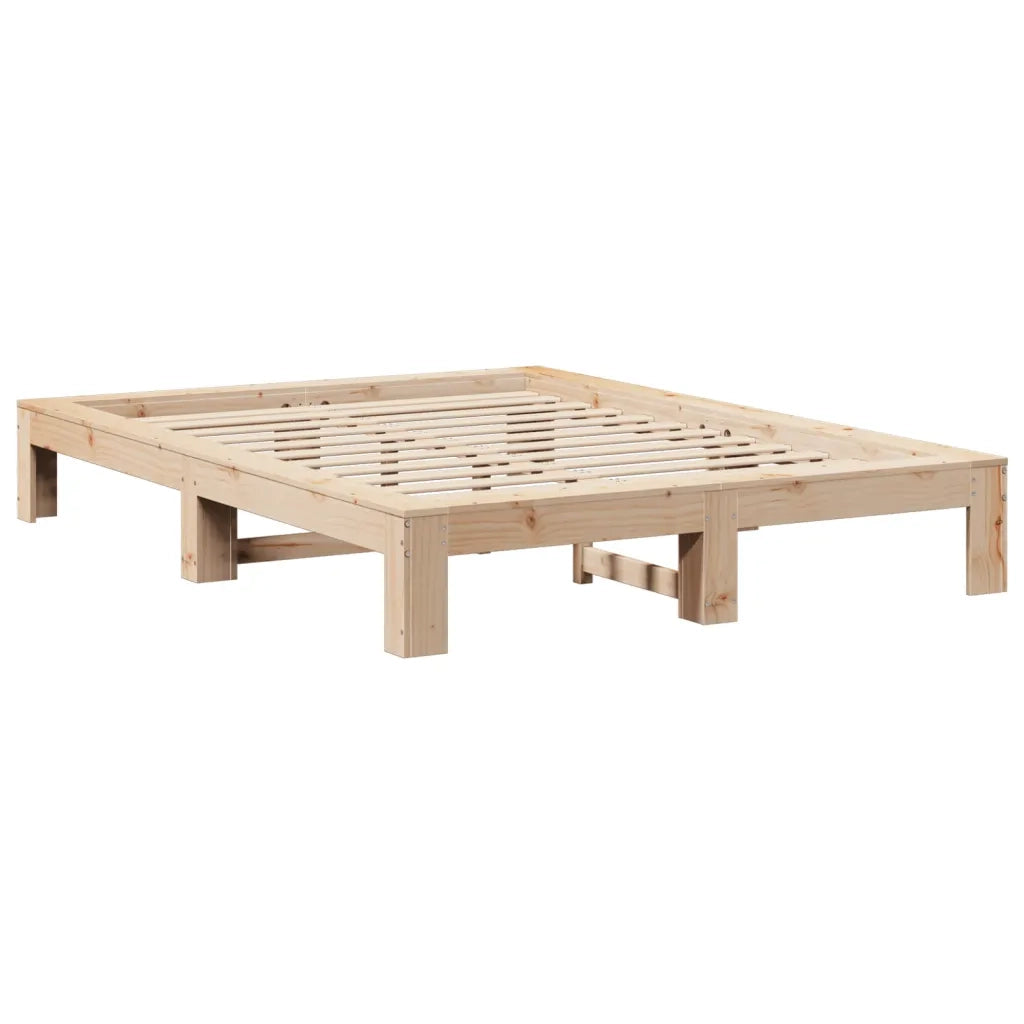 Letto senza Materasso-Struttura Letto 140x190 cm in Legno Massello di Pino 237188