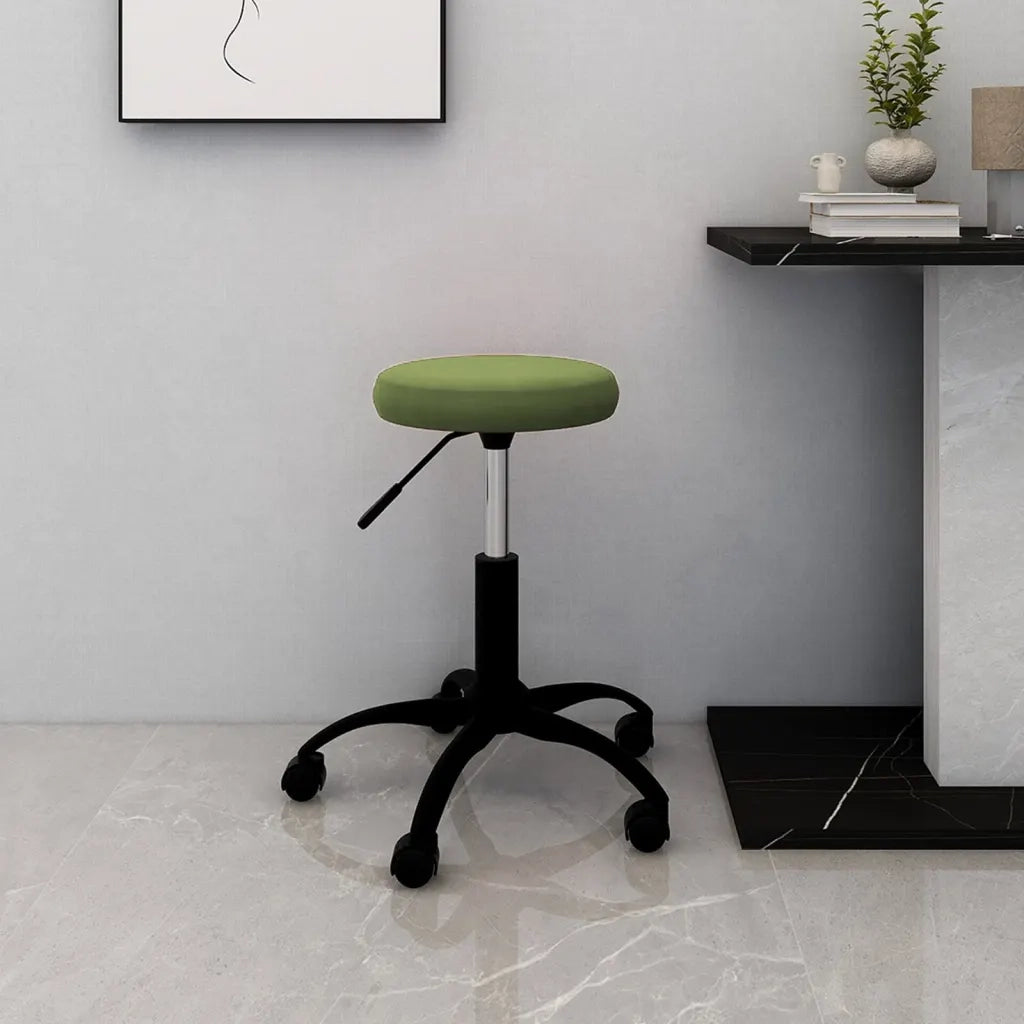 Sedia da Ufficio Girevole Verde Chiaro in Velluto 333176