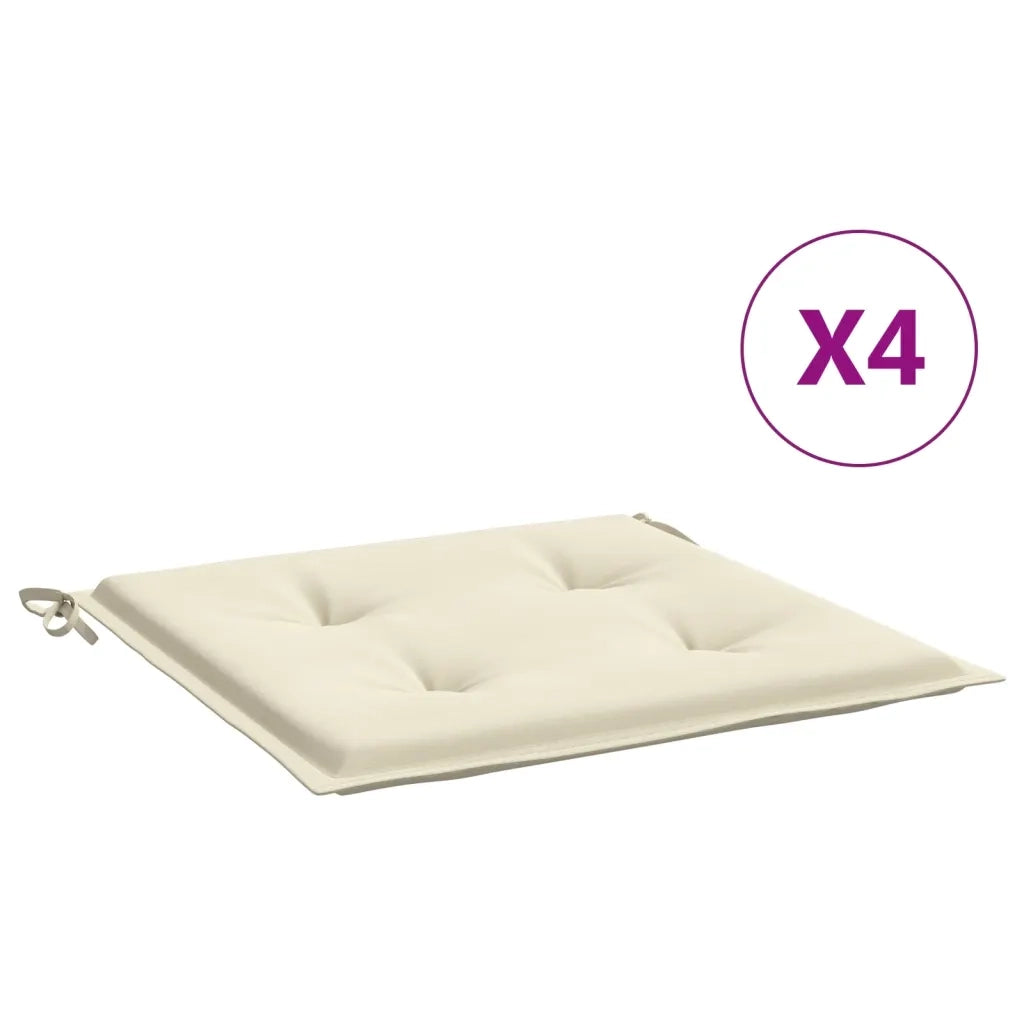 Cuscini per Sedia 4 pz Crema 50x50x4 cm in Tessuto Oxford 314042