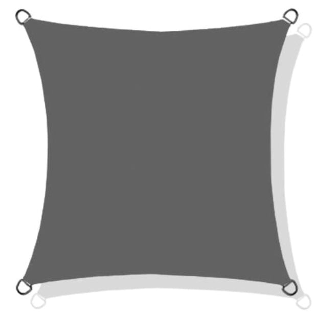 AIO FACTORY 5x5 m Tenda a vela impermeabile da giardino grigia