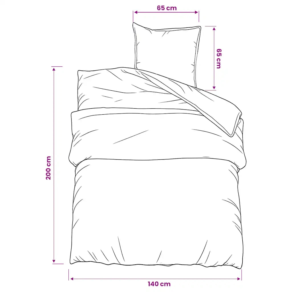 Set Copripiumino Grigio Scuro 140x200 cm in Cotone 136480