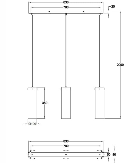 Lampada a Sospensione Sintesi in Metallo e Vetro Soffiato Ambra, 3x E27, Design Moderno ed Elegante per Illuminazione d'Interni IP20