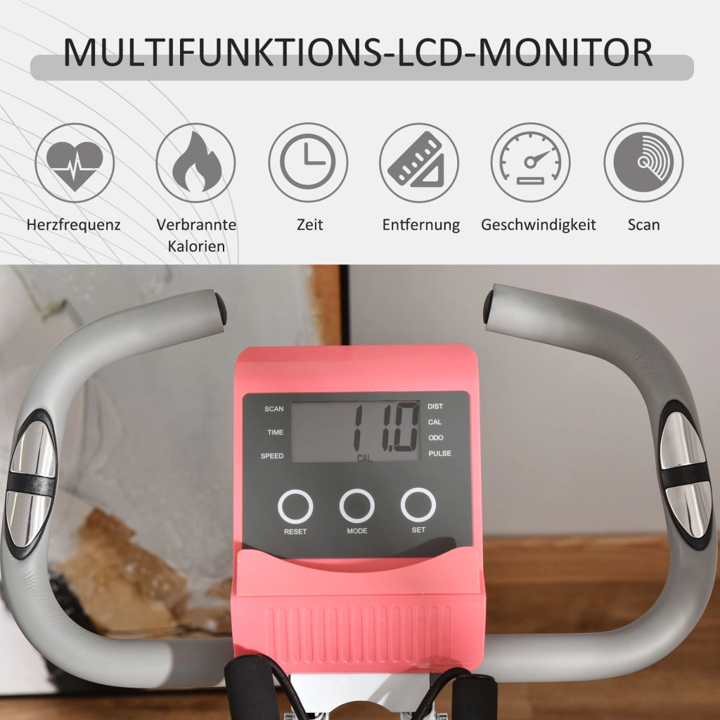 Bicicletta da camera pieghevole con display LCD e 8 livelli di resistenza magnetica ¨C Minimal ¨C Grigio