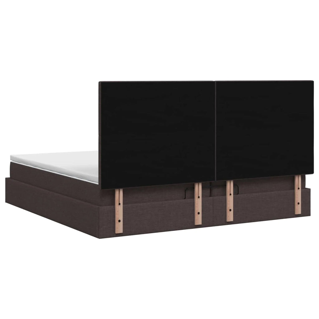 Letto Ottomano con Materasso e LED Marrone Scuro 200 x 200 cm 3458100