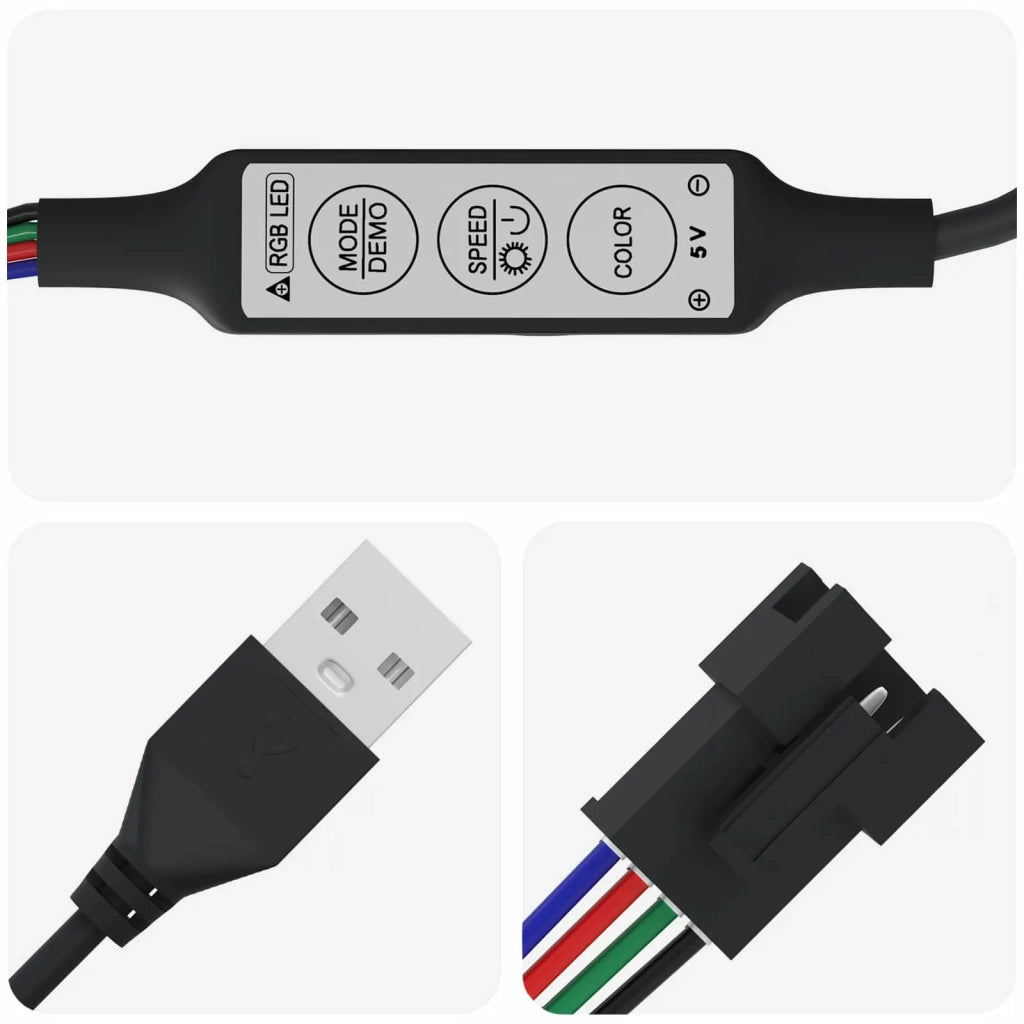 Striscia LED 2 pcs Nero e Multicolore 1745 mm Rame e plastica 3429136