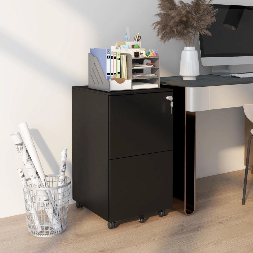 Cassettiera con ruote ¨C Minimal ¨C nero 37x43.5x67.5 cm