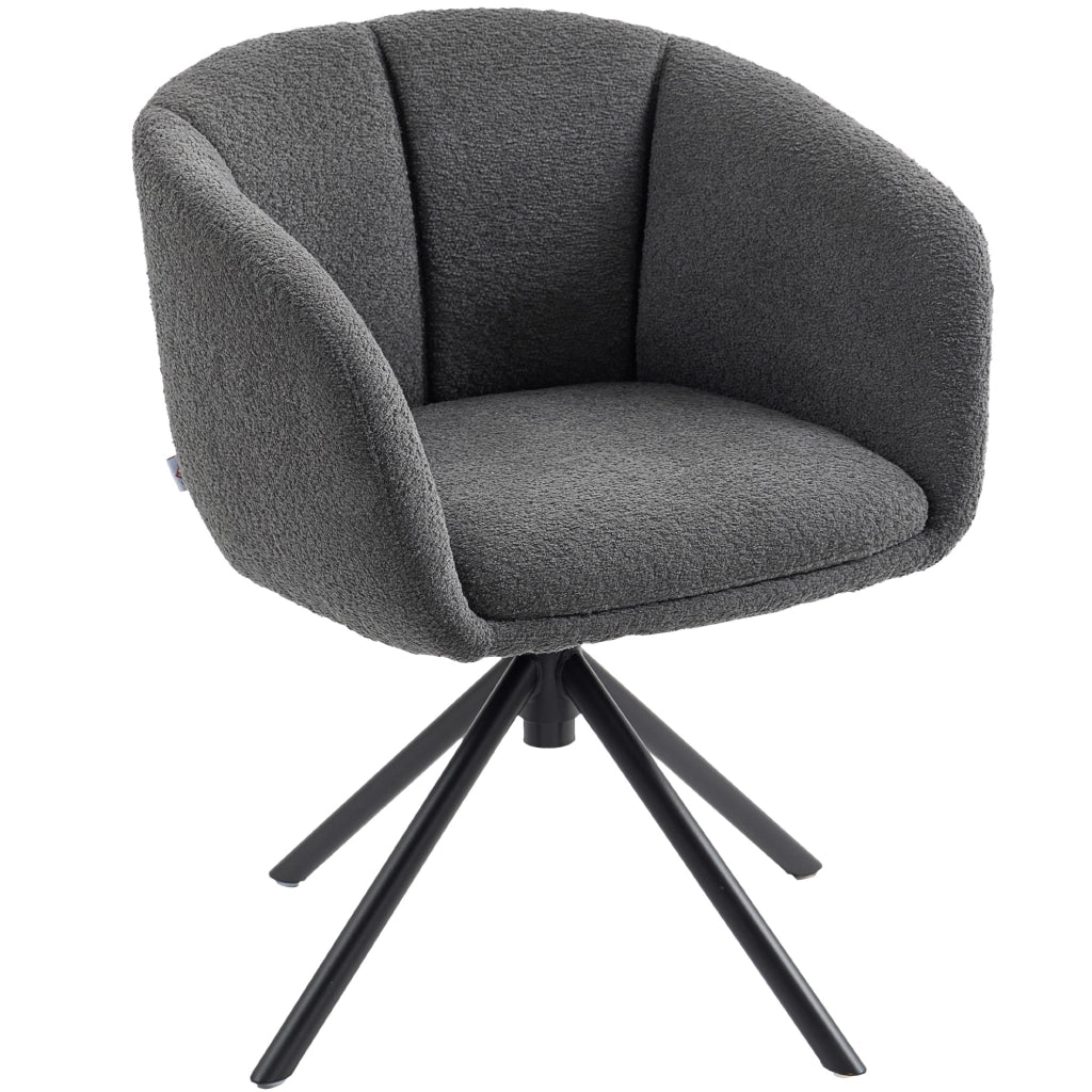 Poltrona ¨C Minimal ¨C Grigio Scuro Tessuto Girevole