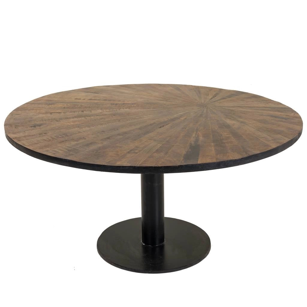 Tavolino in legno e metallo marrone 90x90x45h