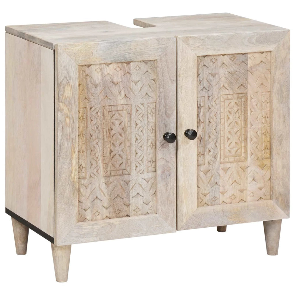 Set di mobili per il bagno 2 pcs Bianco Legno multistrato 3310072