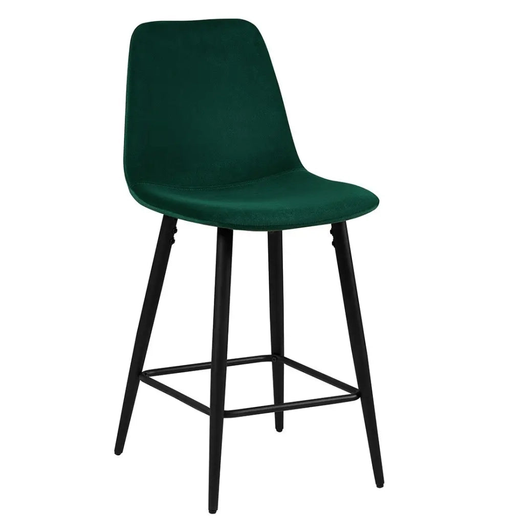 Sedia da bancone in velluto BOYLD, colore verde