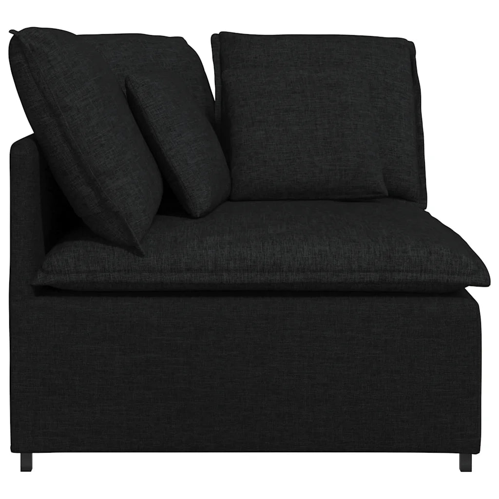 Modulo Angolare Divano Modulare con Cuscini Nero 100 cm 4104449