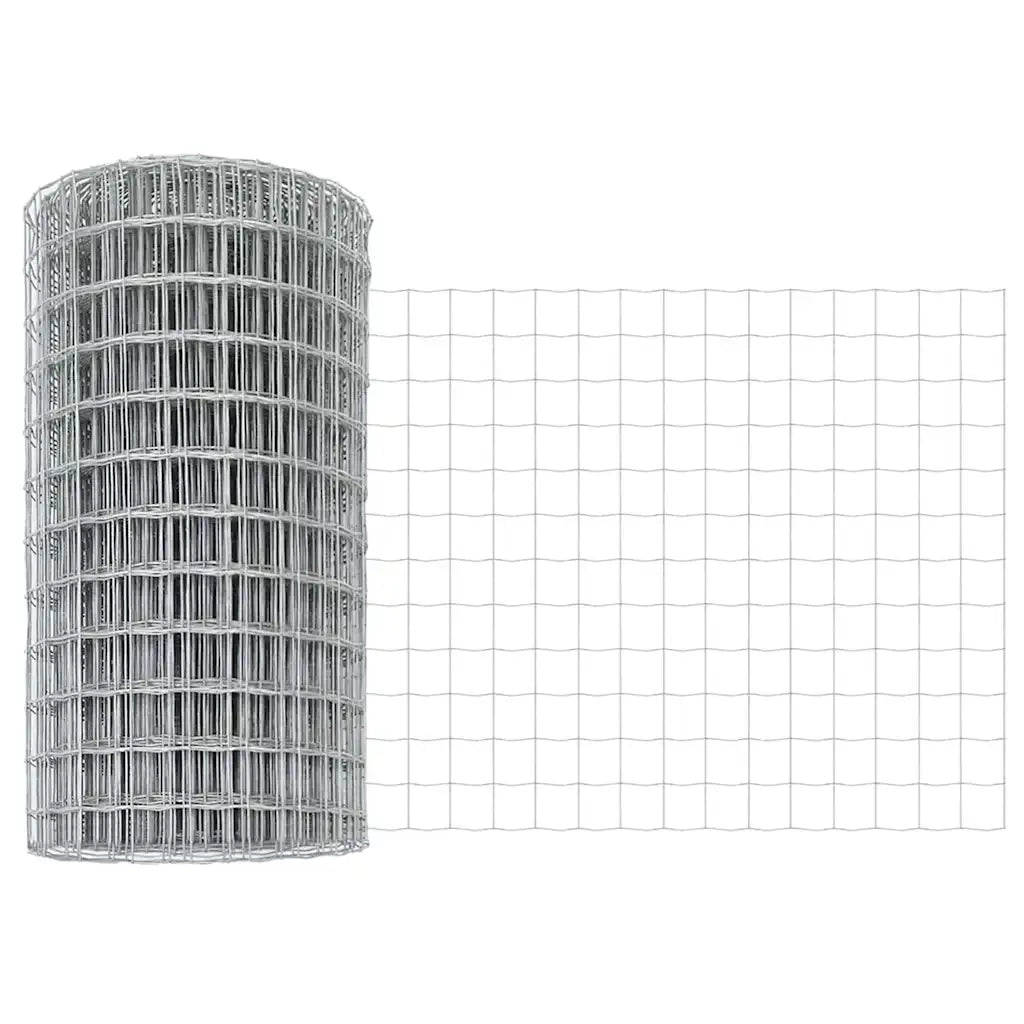 Recinzione con Posto Grigio 0,4 x 25 m Acciaio e PVC 3350491
