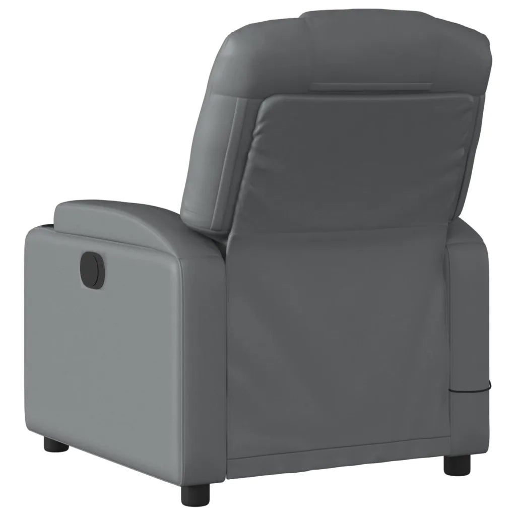 Poltrona reclinabile massaggiante in Similpelle Grigia 3205545