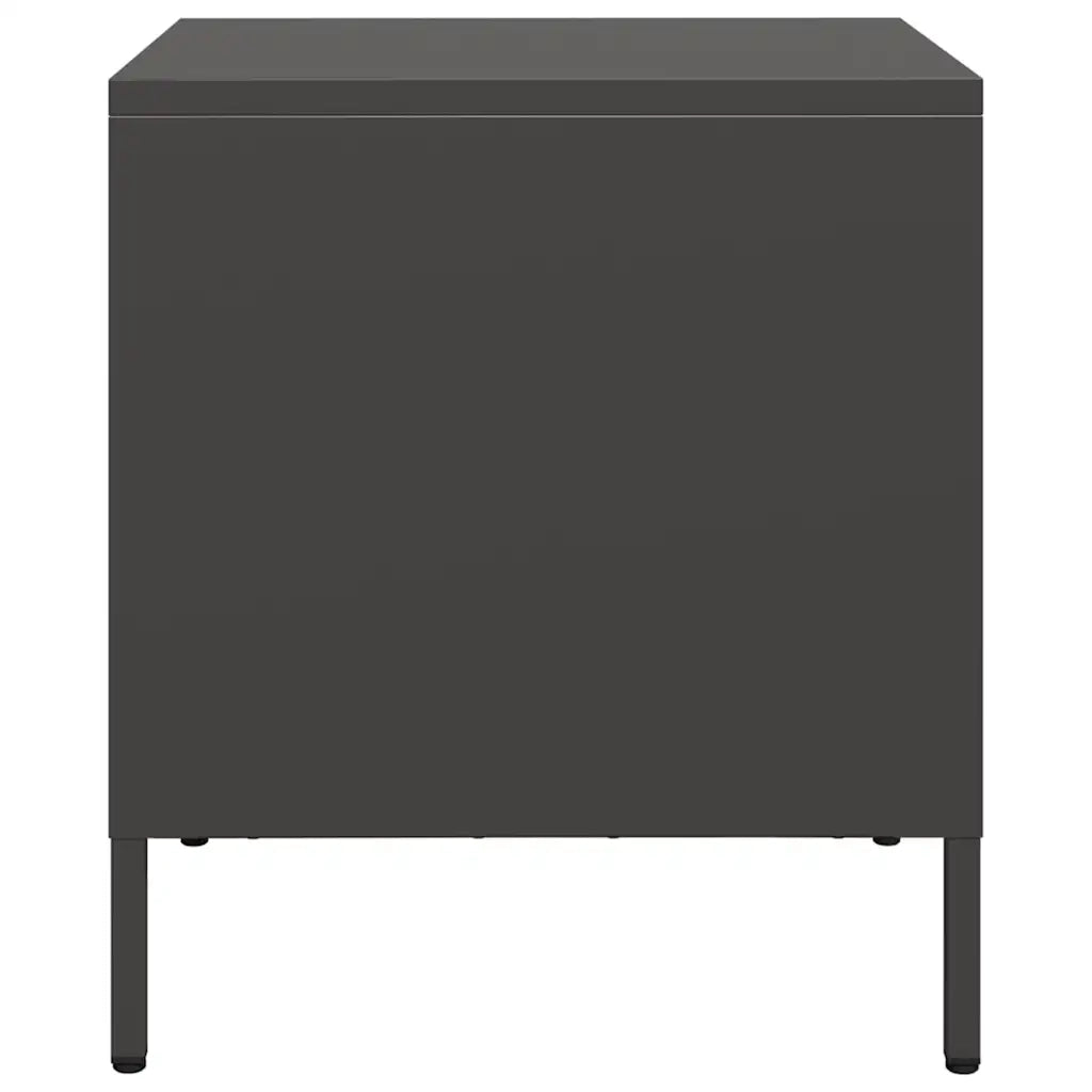 Set di 2 Comodini | Armadio da Notte | Mobiletto da notte Neri 35x39x43,5 cm in Acciaio