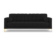 Cosmopolitan Design - Divano "Bali" 4 posti in tessuto strutturato nero 