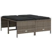 Sgabelli da Giardino con Cuscini 4 pz Grigi in Polyrattan CFW1067806
