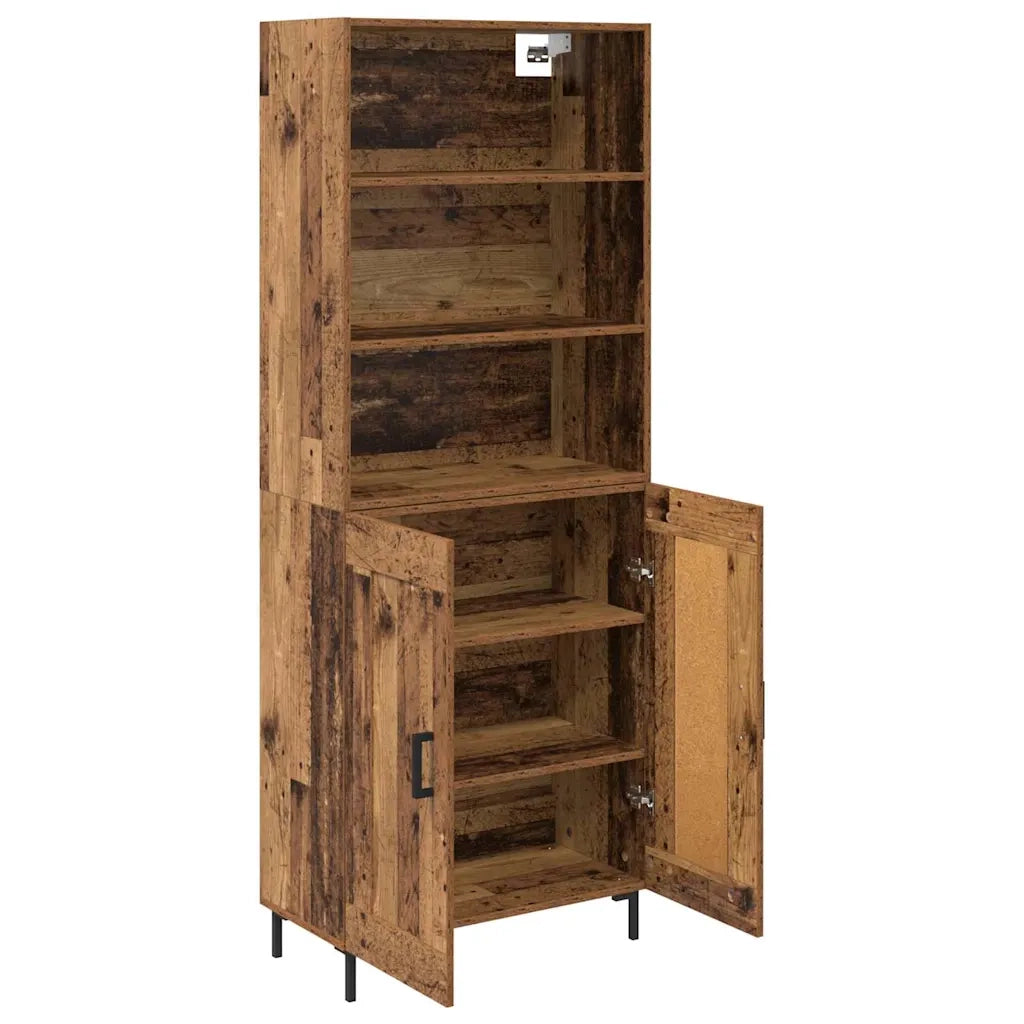 Credenza | Madia | Buffet da pranzo | Armadio da pranzo Legno vecchio 69,5 x 34 x 180 cm Legno multistrato