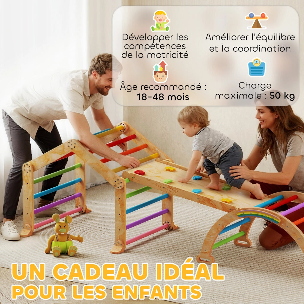 Casetta da gioco con scivolo e struttura arrampicata ¨C zephmum ¨C multicolore