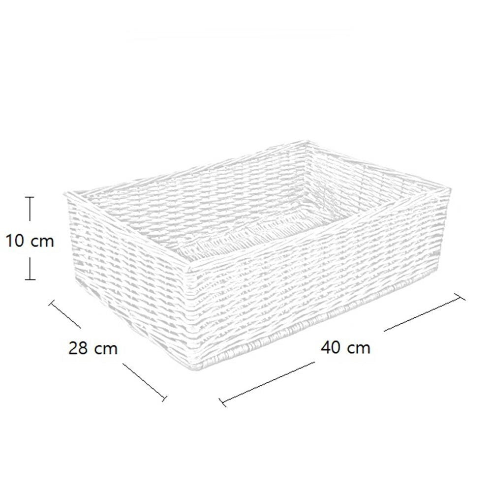 Cesta portapane in vimini rettangolare cm 40 x 28 h 10